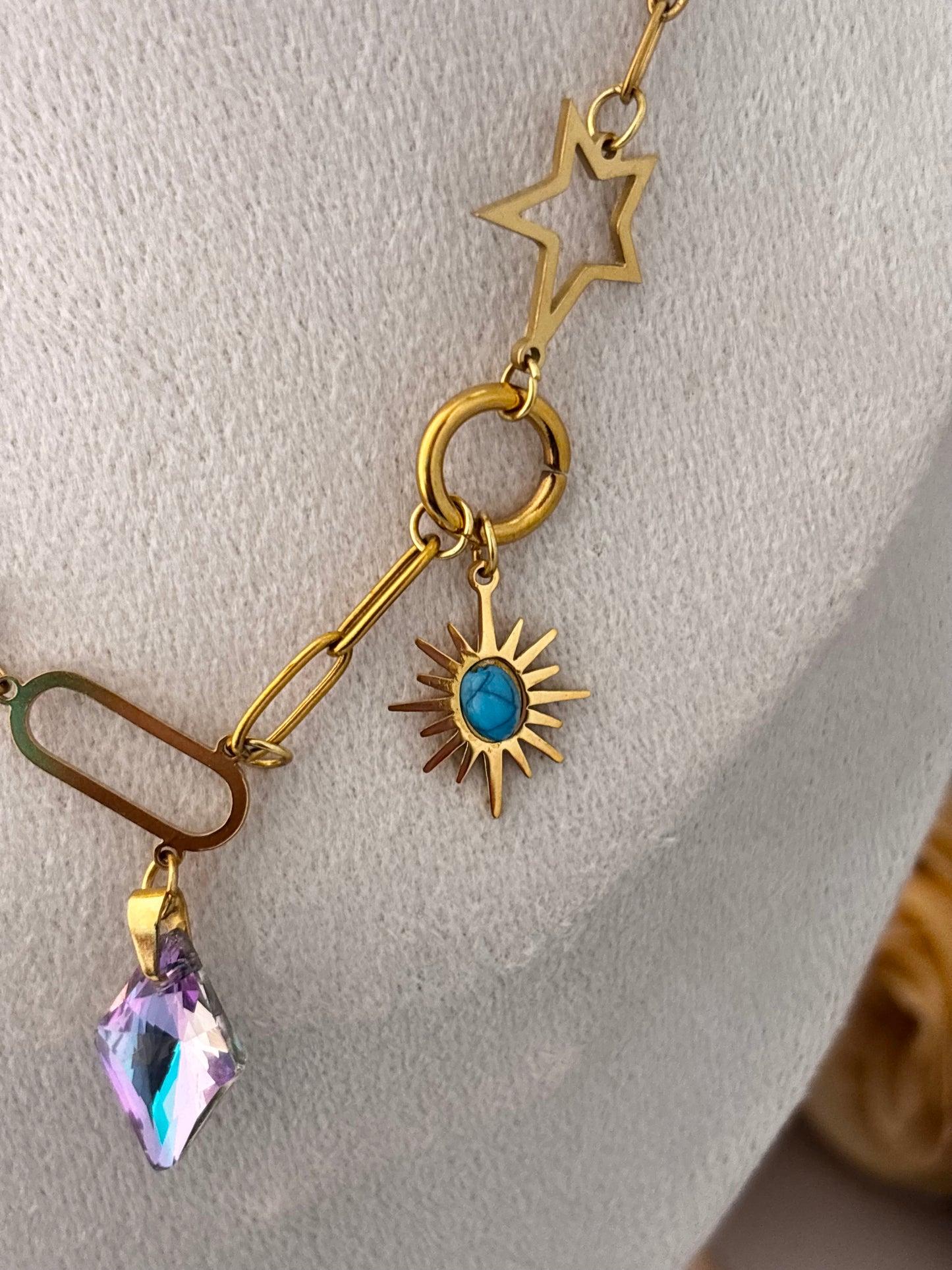 Gold Universe Charms Pendant Necklace