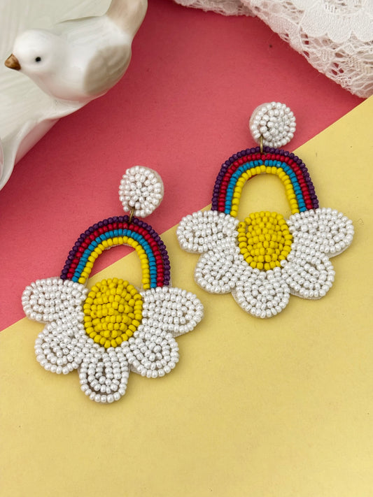 Rainbow Petal Handmade Earrings