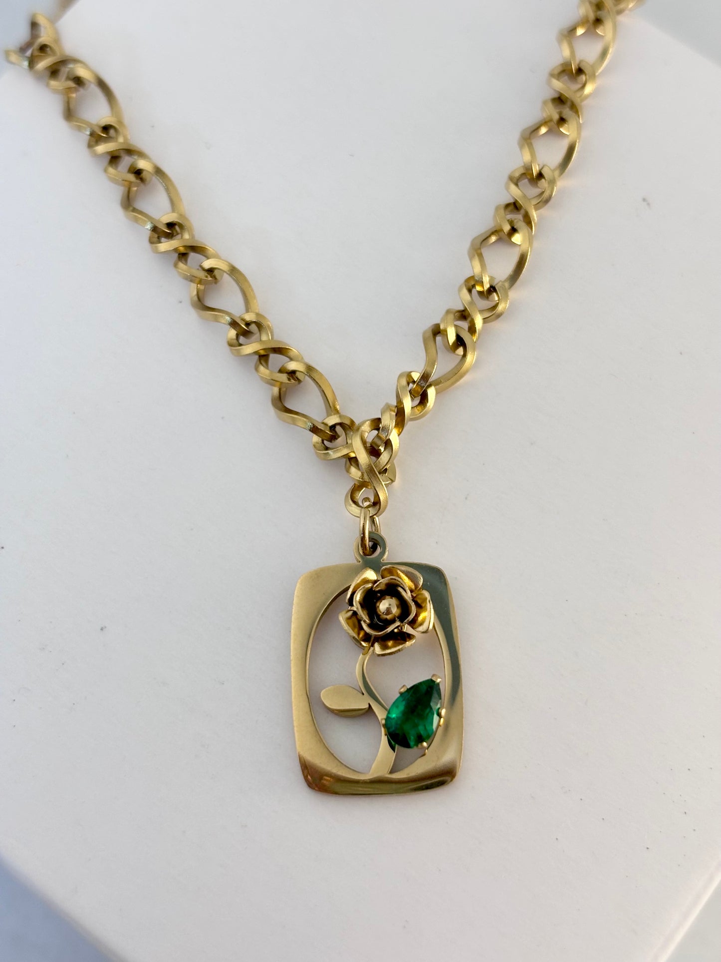 Willow Rose Gold Plated Floral Pendant Necklace