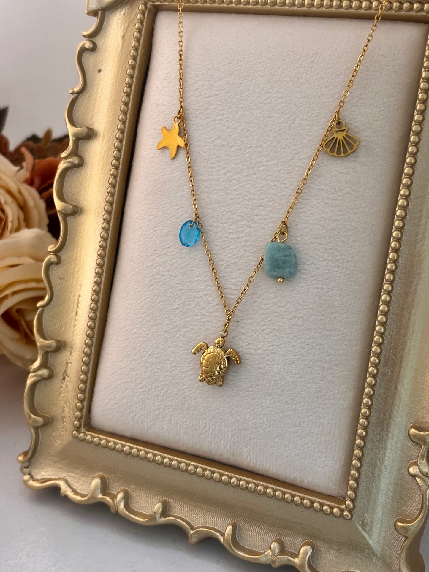 Turtle Muse Beach Necklace | 18k Gold Plated | Waterproof