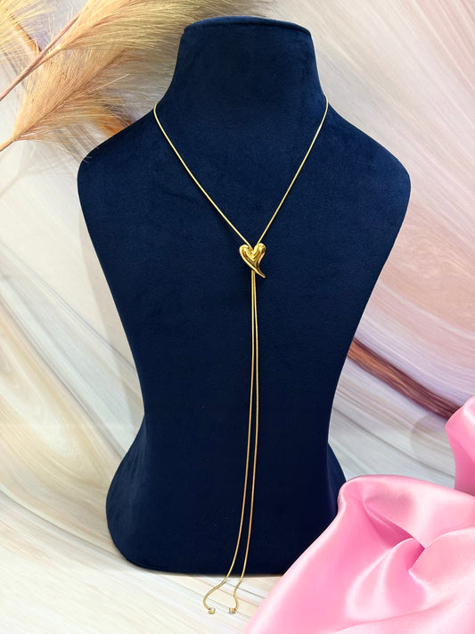 Adjustable Heart Lariat Necklace