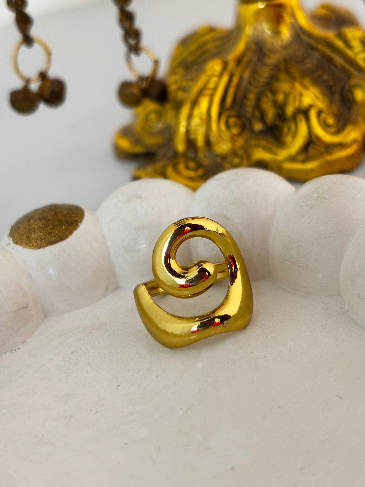 Golden Swirl Ring | Anti Tarnish Gold Plated Ring