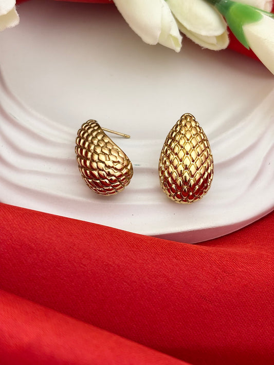 Textured Teardrop Studs