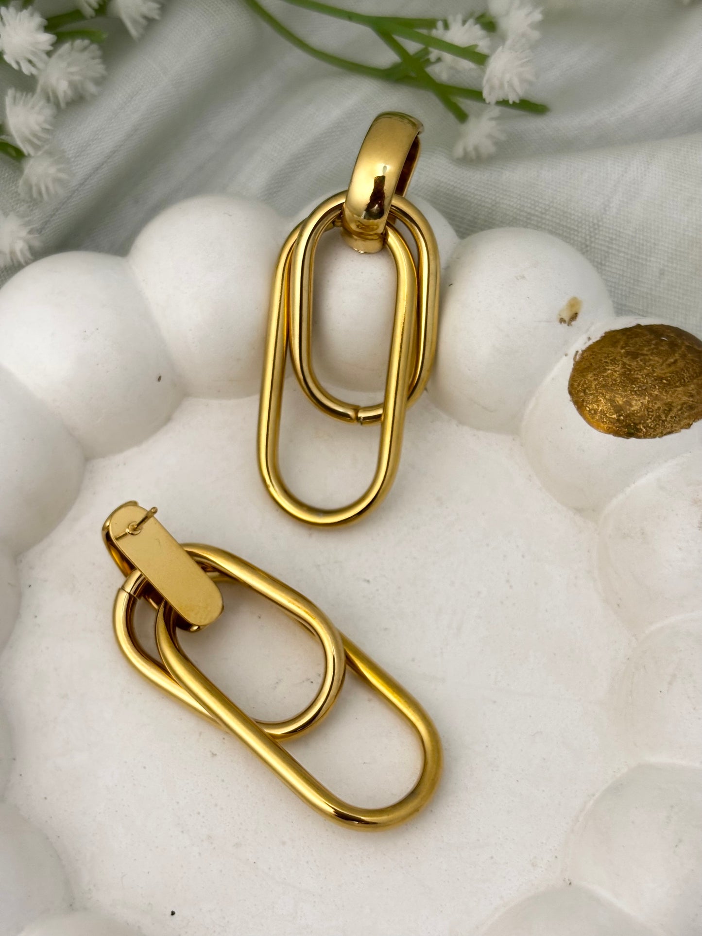 Paperclip Chain Statement Earrings