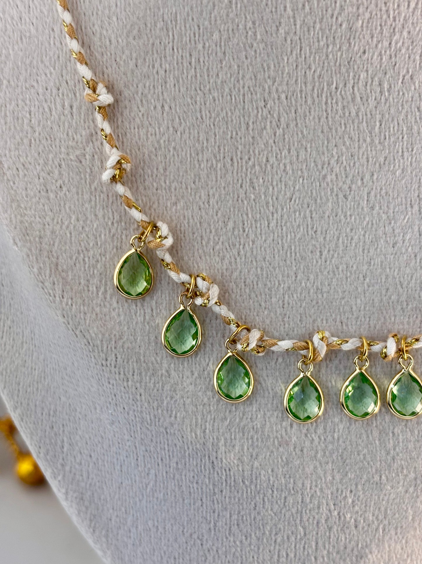 Emerald Dewline Delicate Statement Necklace