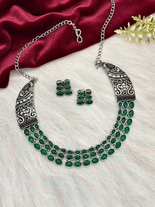 Kumudini Choker Set (Green)