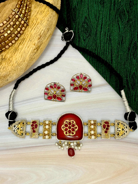 Rajnidhi Red Choker