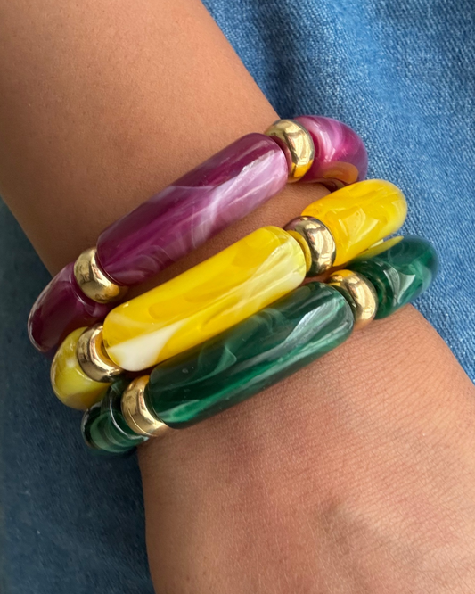 Summer Kiss Acrylic Bracelets (Set of 3)