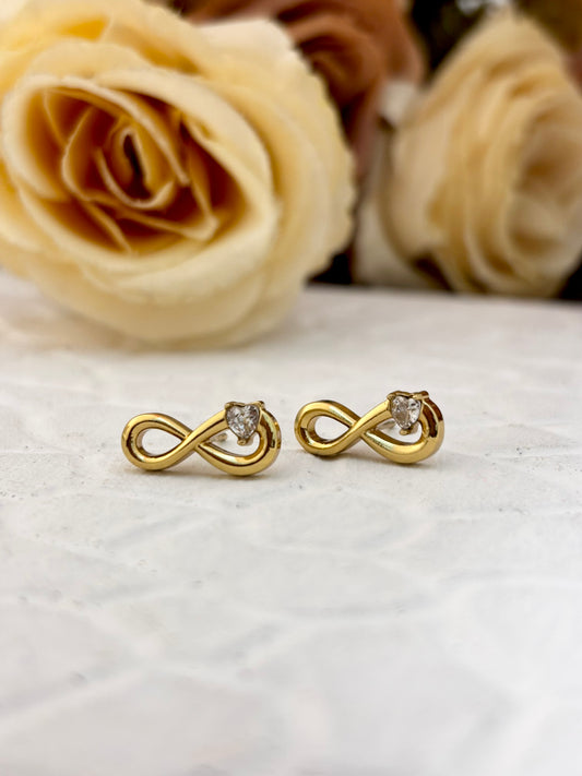 Infinity 18kt Gold Plated Stud Earrings