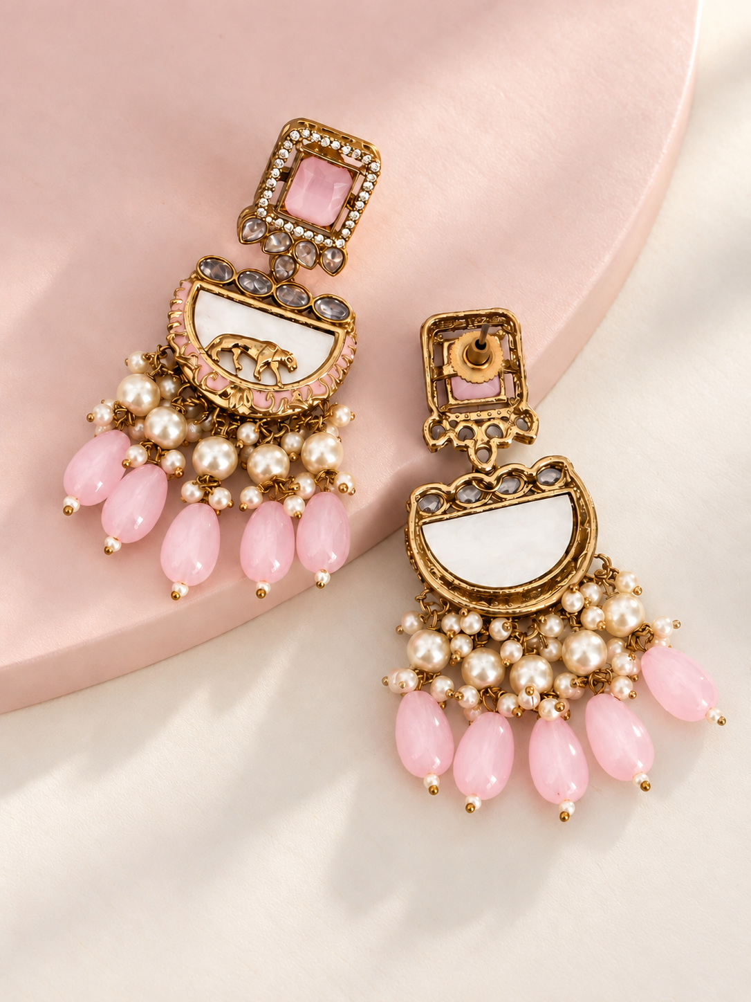 Mrinali Ethnic Chandbali | Weddings & Festivity (Pink)