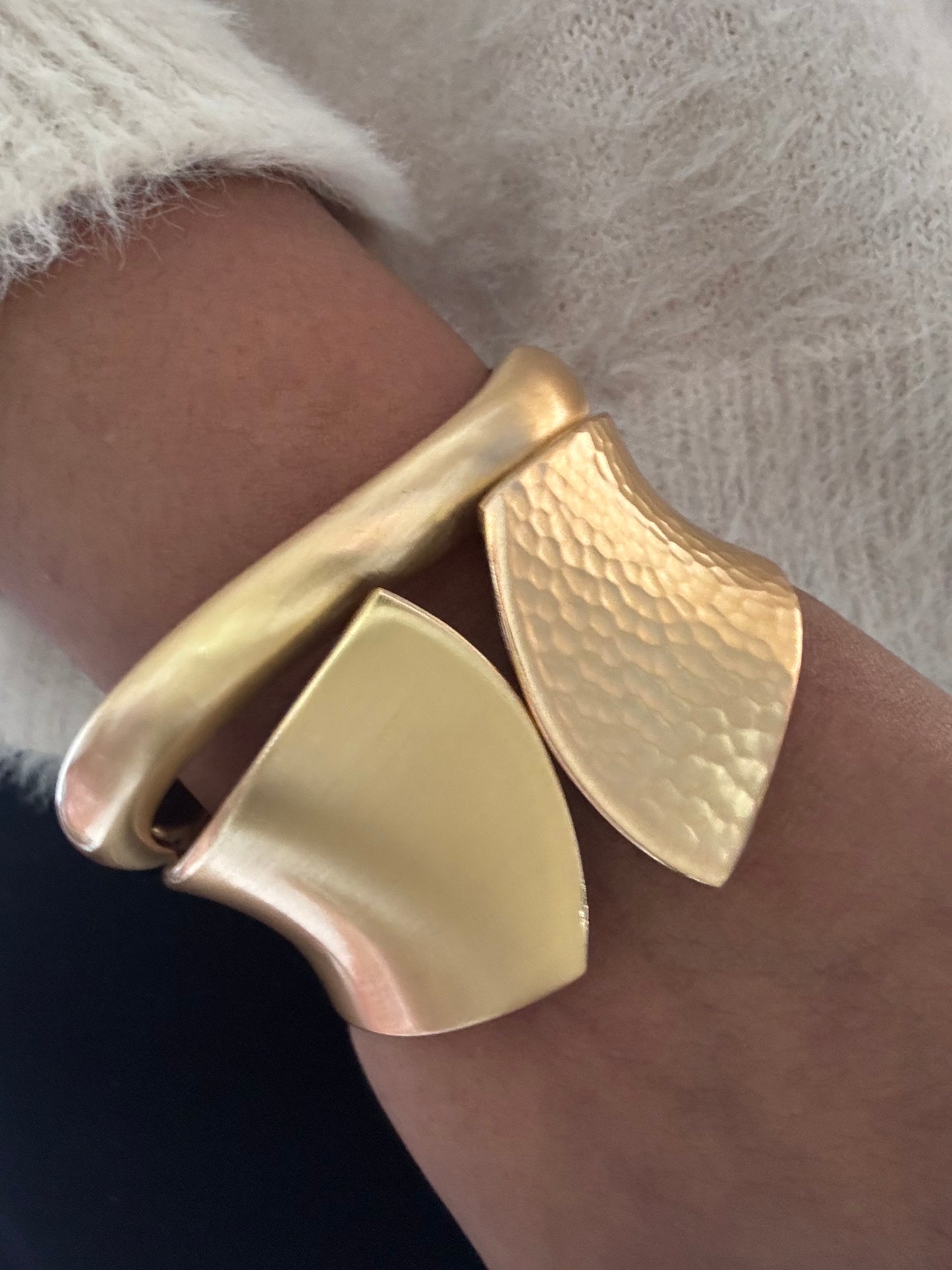 Soft Wave Stainless Steel Matte Cuff Bracelet