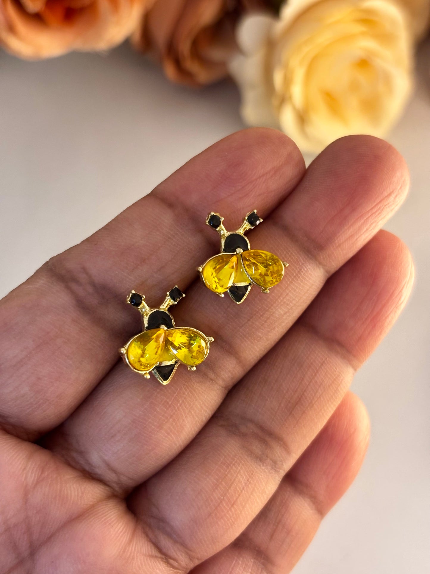 Bee Bling Stud Earrings | 14kt PVD Gold Plated
