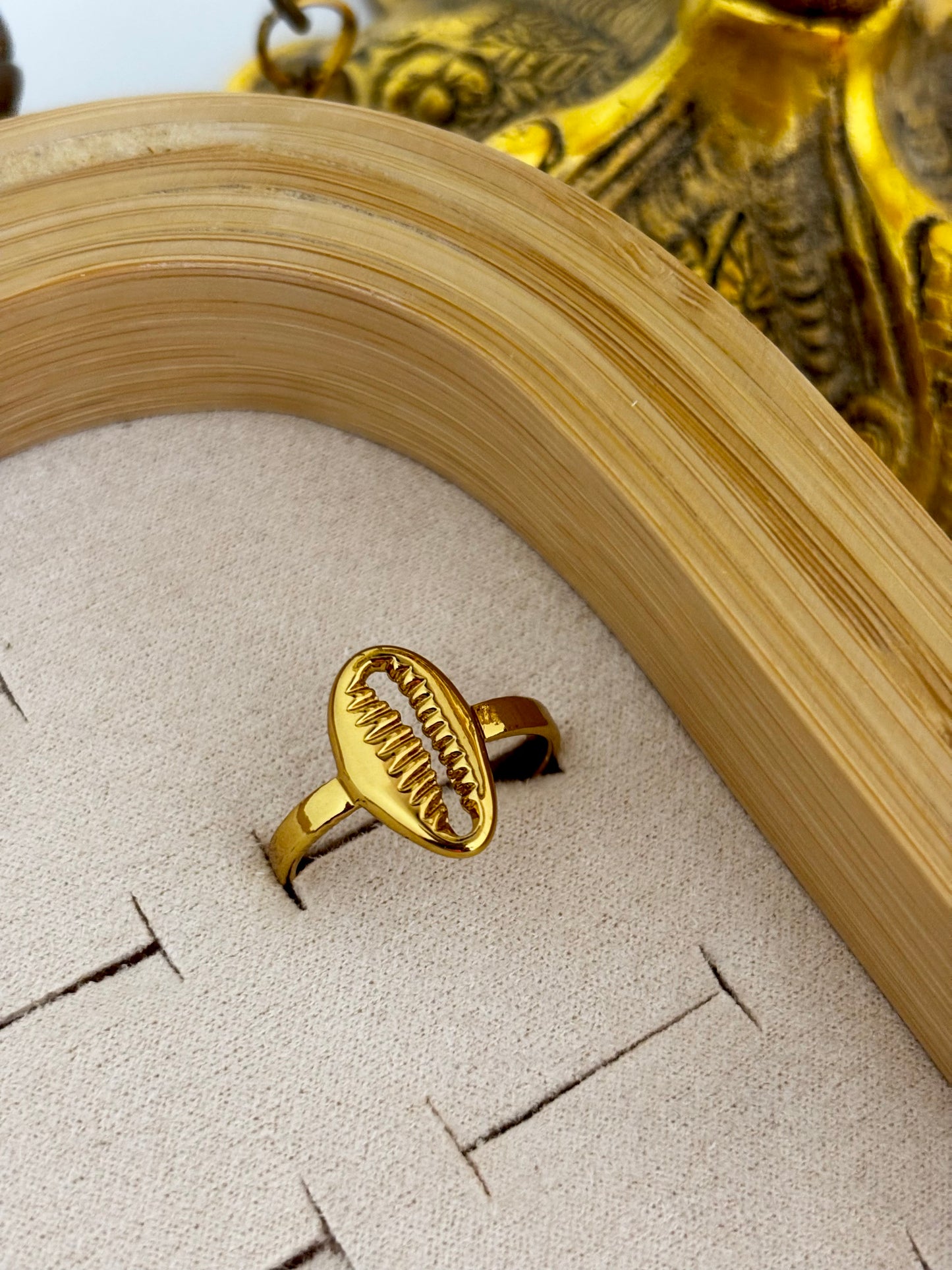 Minimal Cowrie Shell Gold Ring