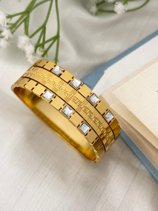 Molly Zircon Broad Bangle Bracelet