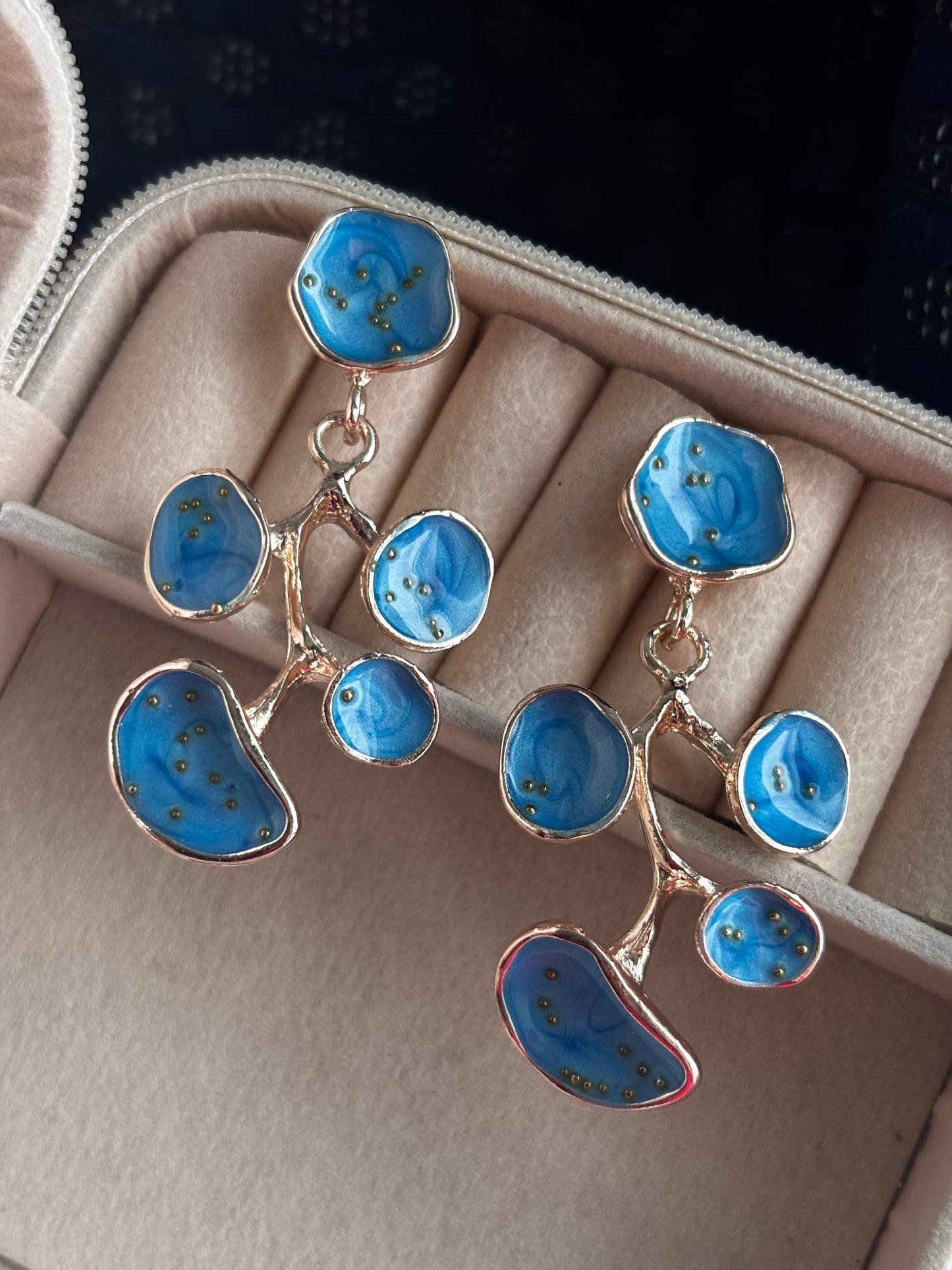 Coral edit ~ Set of 4 Enamel Earrings | Anti Tarnish Gold Plated