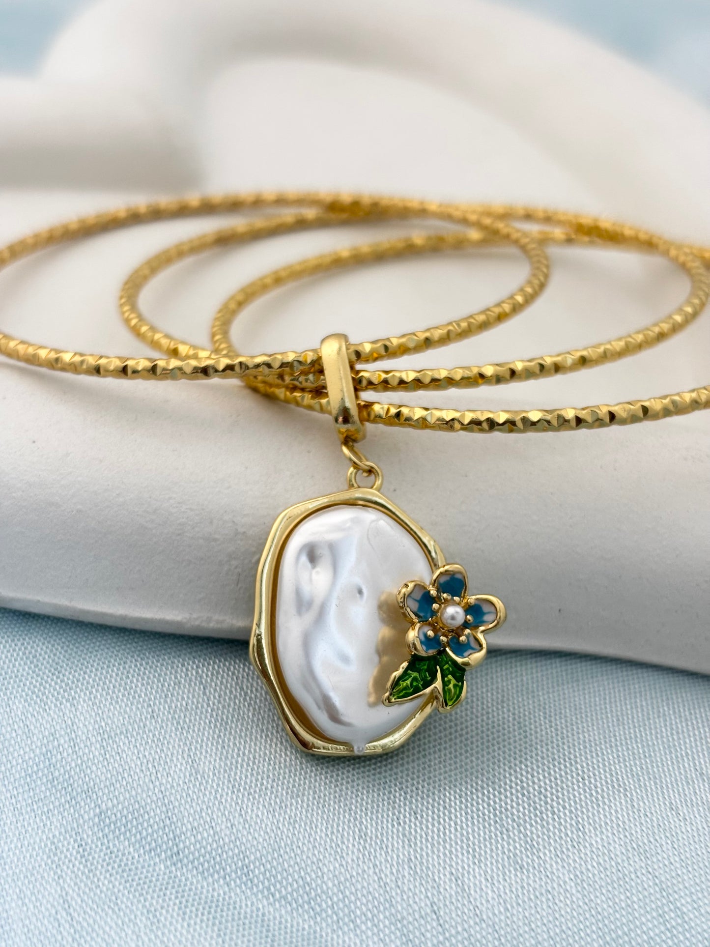 Mother of Pearl Whisper Bangle Bracelet