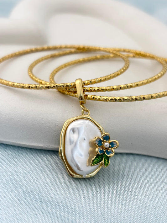 Mother of Pearl Whisper Bangle Bracelet