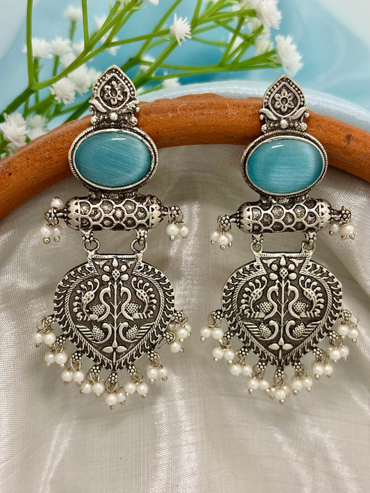 Ivara Jhumkas Earrings (Blue)