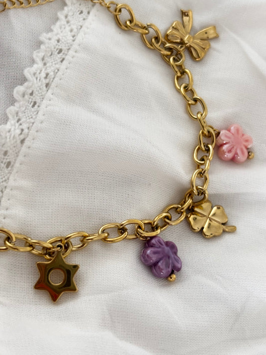18kt Gold Plated Pastel Luck Charms Bracelet
