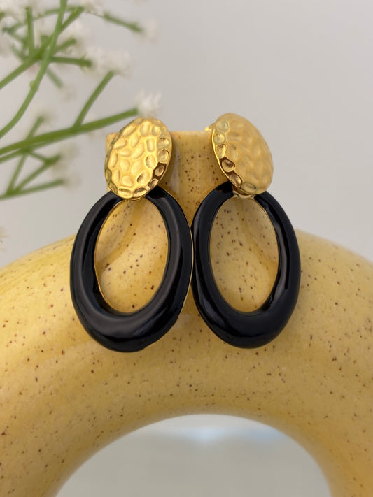 Hammered Golden Textured Drops