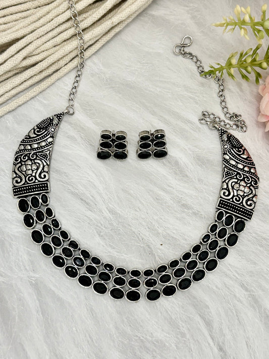 Kumudini Choker Set (Black)