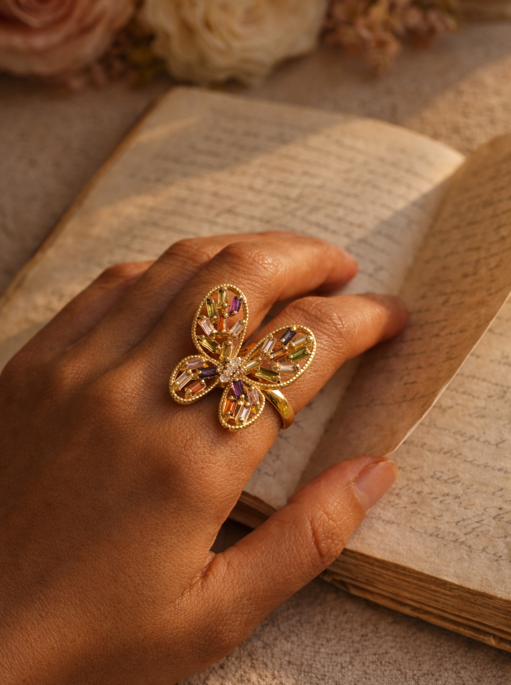 Vintage Butterfly Statement Ring