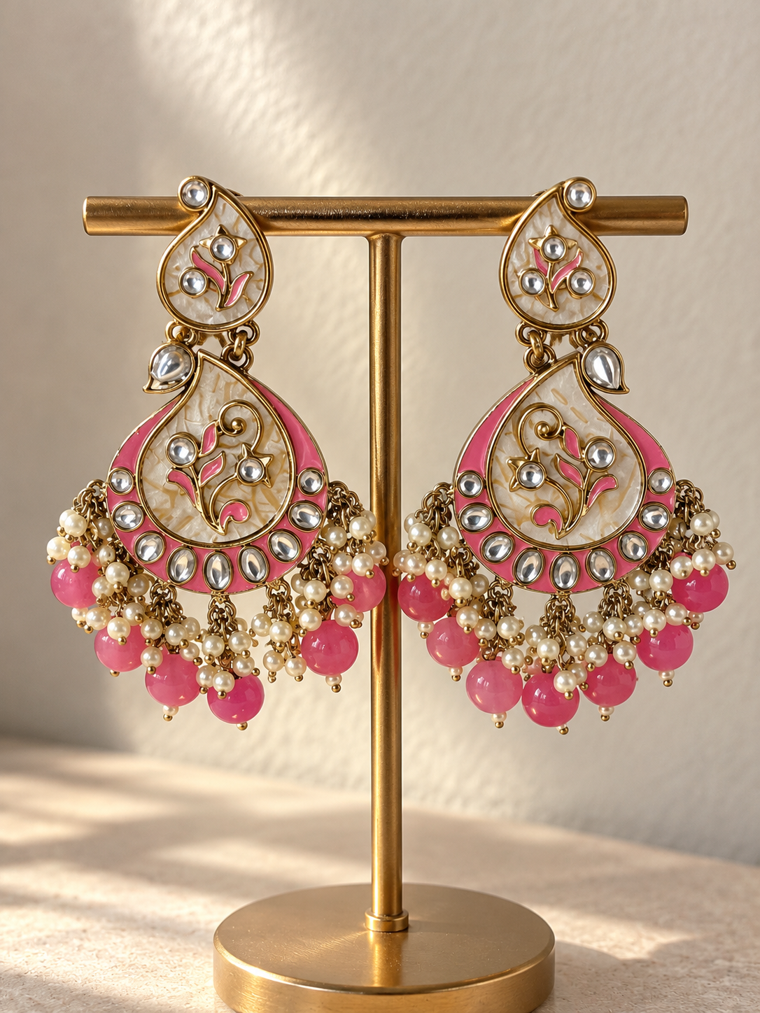 Jheelkamal Ethnic Jhumka (Pink)