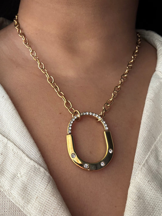Golden Hoof Pendant Necklace