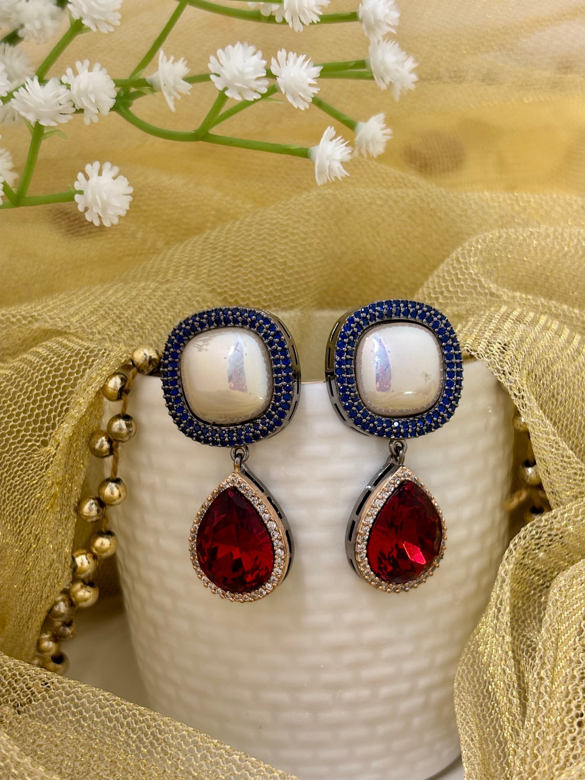 Royal Radiance Mother of Pearl Drop Earrings Drops