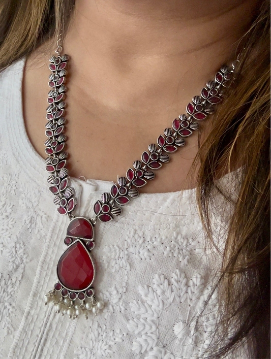 Aaradhya Necklace Set (Red)