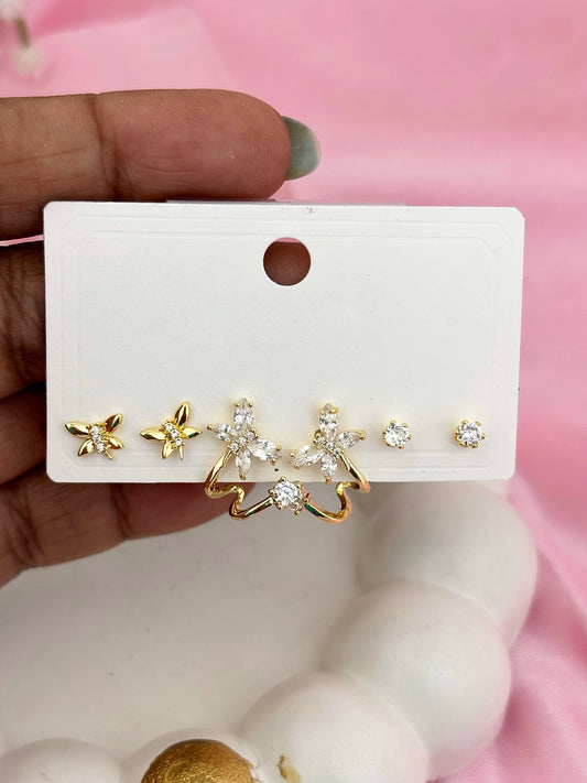 Golden Glimmer Earring Set