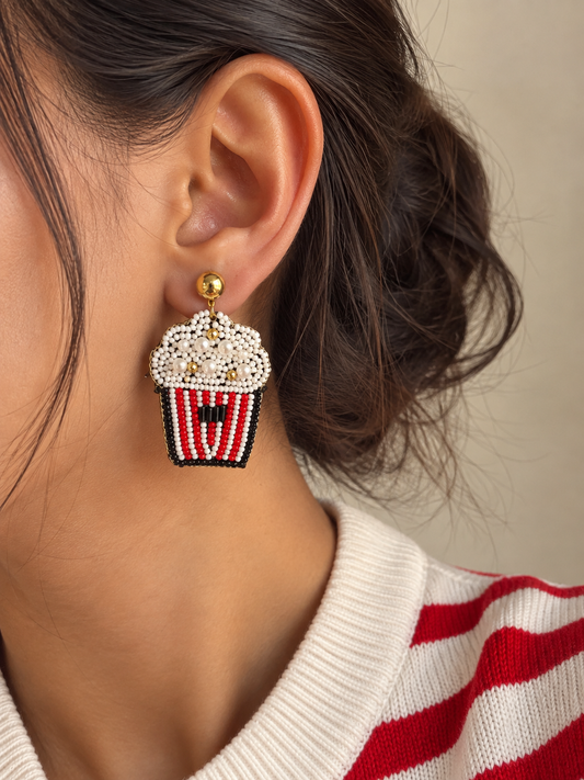 Cinema Popcorn Handmade Earrings