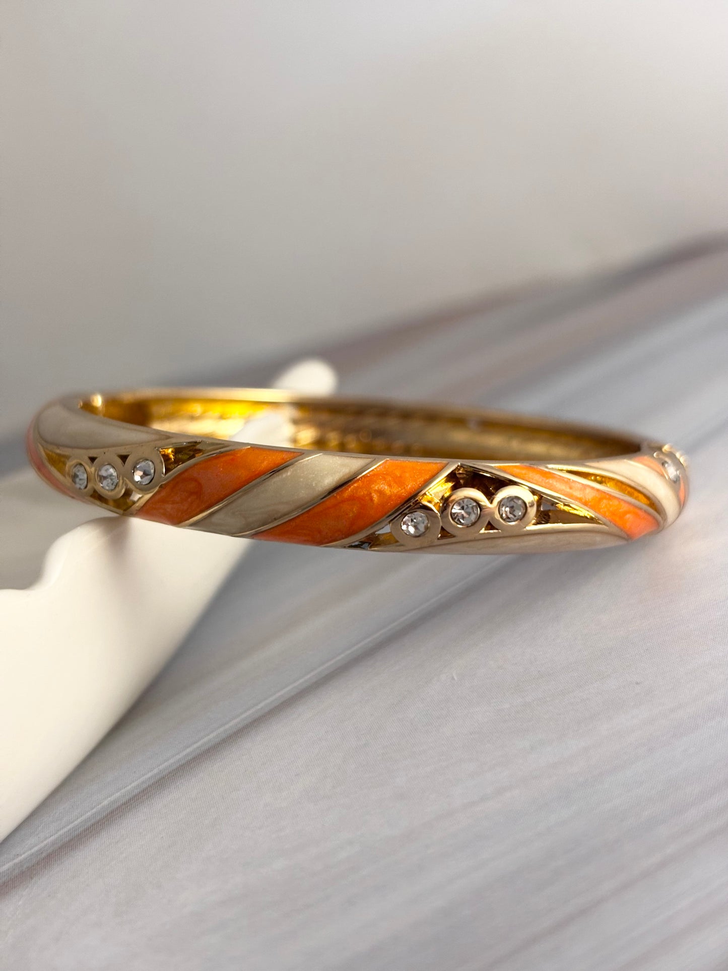 Orange Ivory Meenakari Kada Bracelet