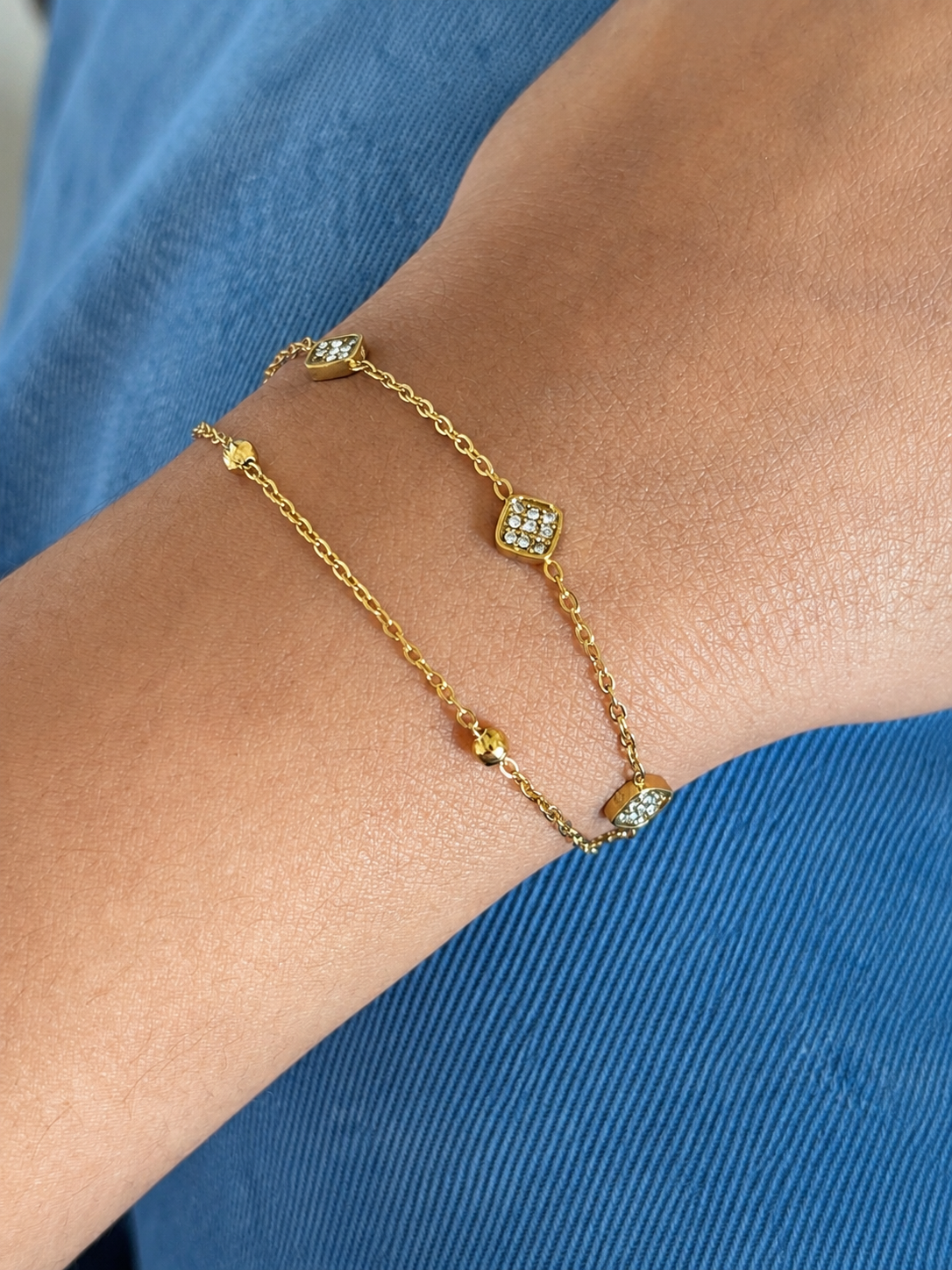 Golden Trail Double Layered Bracelet | 18k Gold Plated