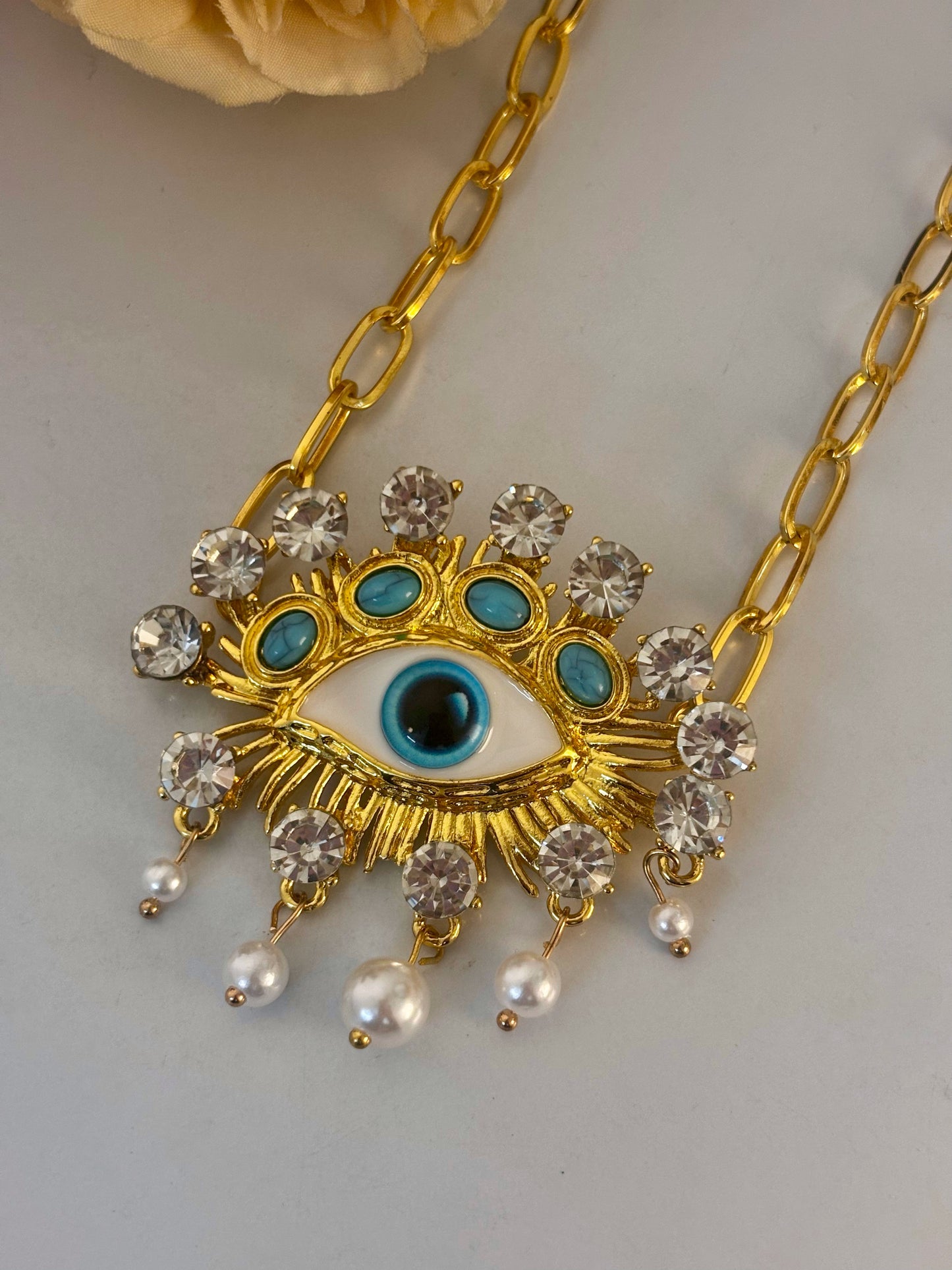 Eyevora Evil Eye Necklace | Gold Plated | Statement | Chunky
