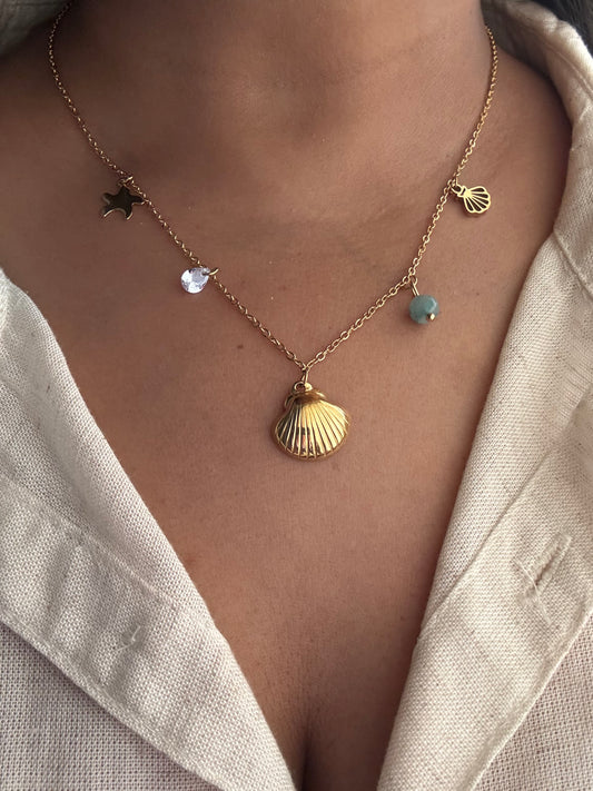 Golden Shore Charm Necklace