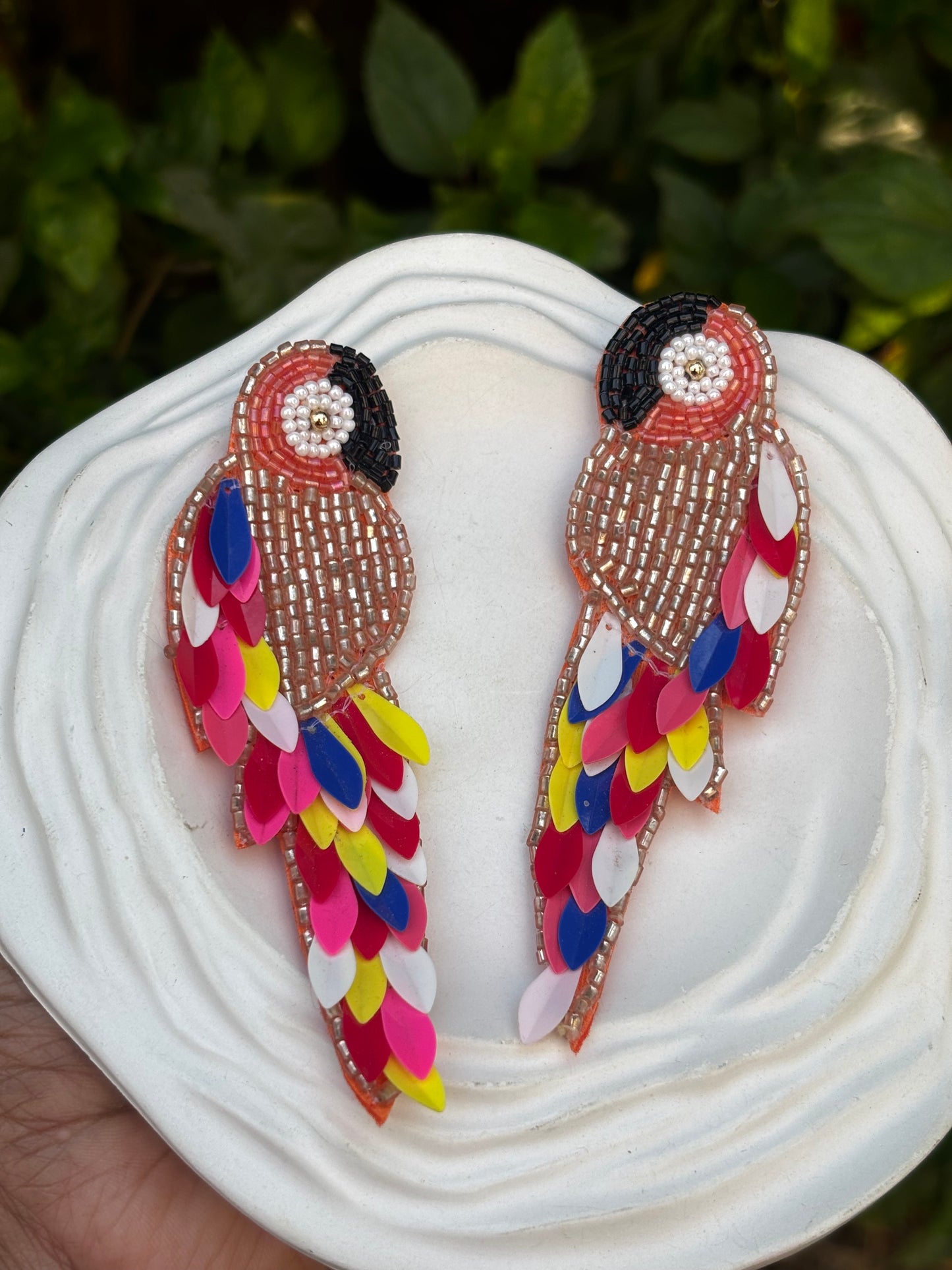 Colourful Tropical Parrot Handmade Earrings