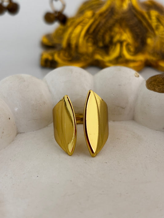 Miniature Cuff Ring | Anti Tarnish Gold Plated Ring