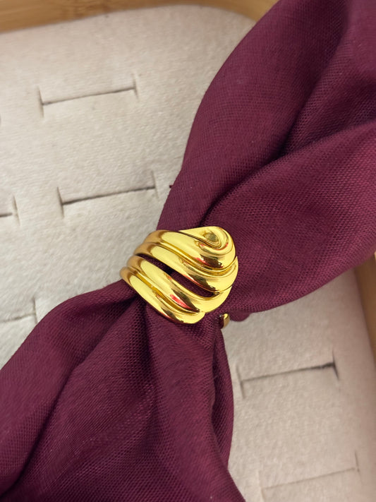 Chunky Gold Dome Ring | Anti Tarnish Gold Plated Ring