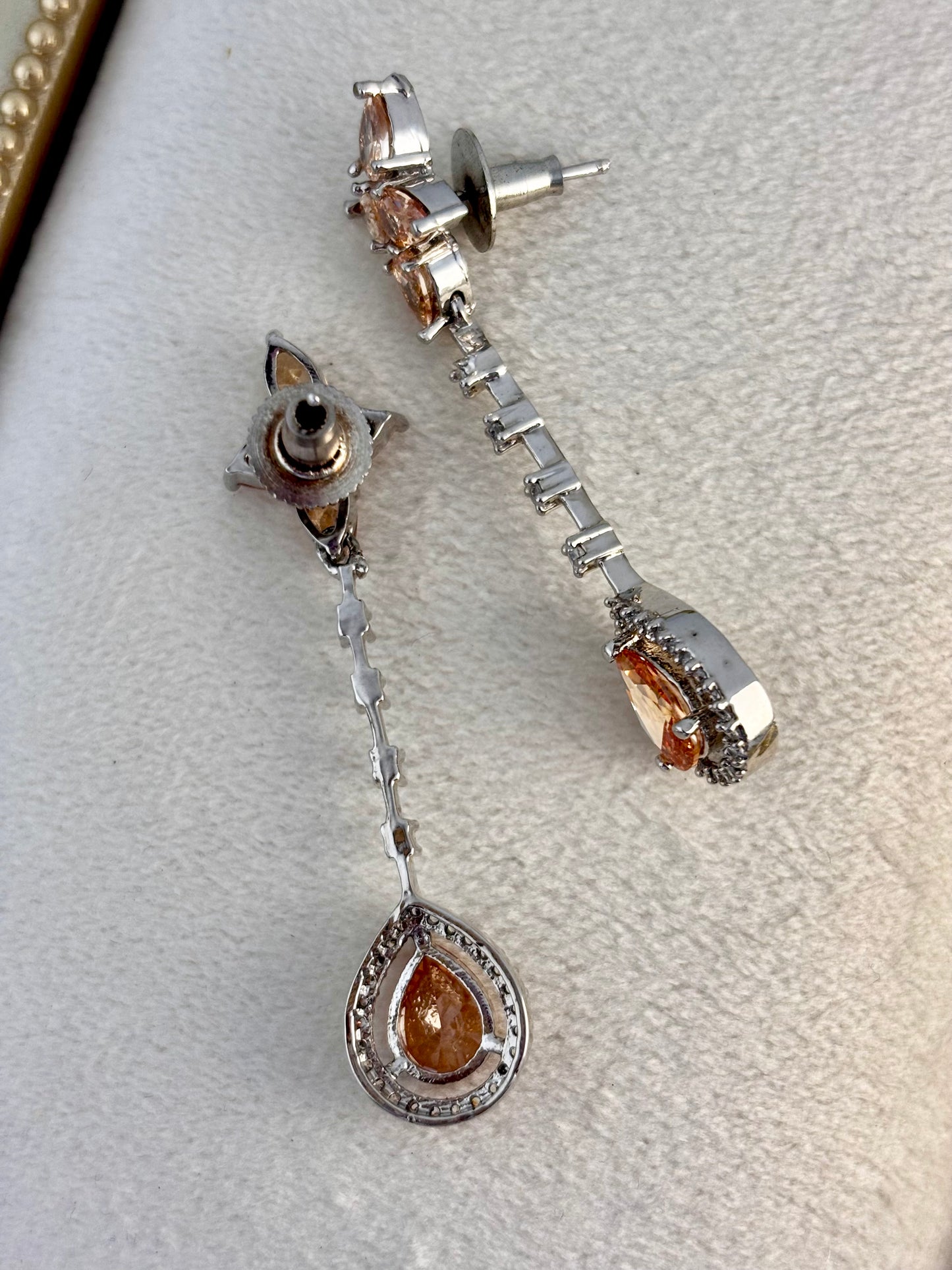 Lyra Orange AD Dangles | Wedding & Party Wear