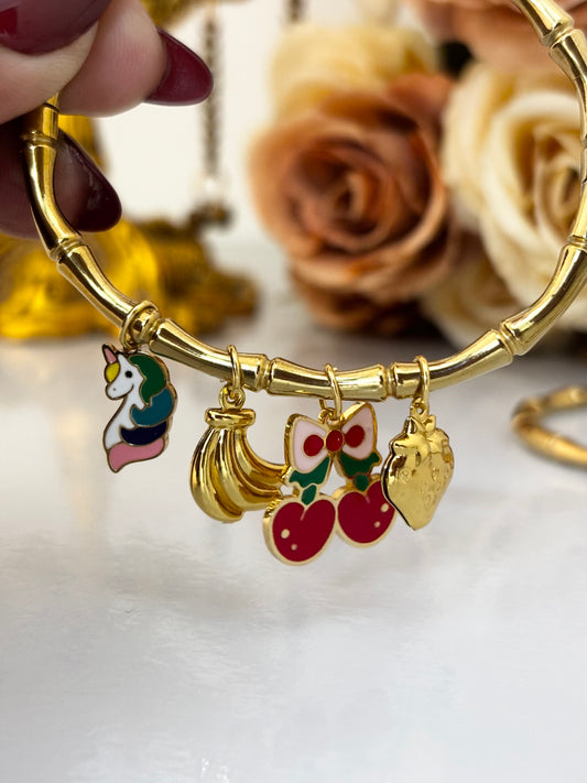 Fruity Charm Gold Kada Bracelet | Anti Tarnish