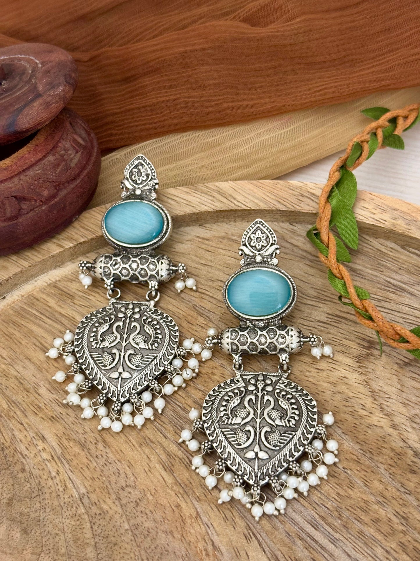 Ivara Jhumkas Earrings (Blue)