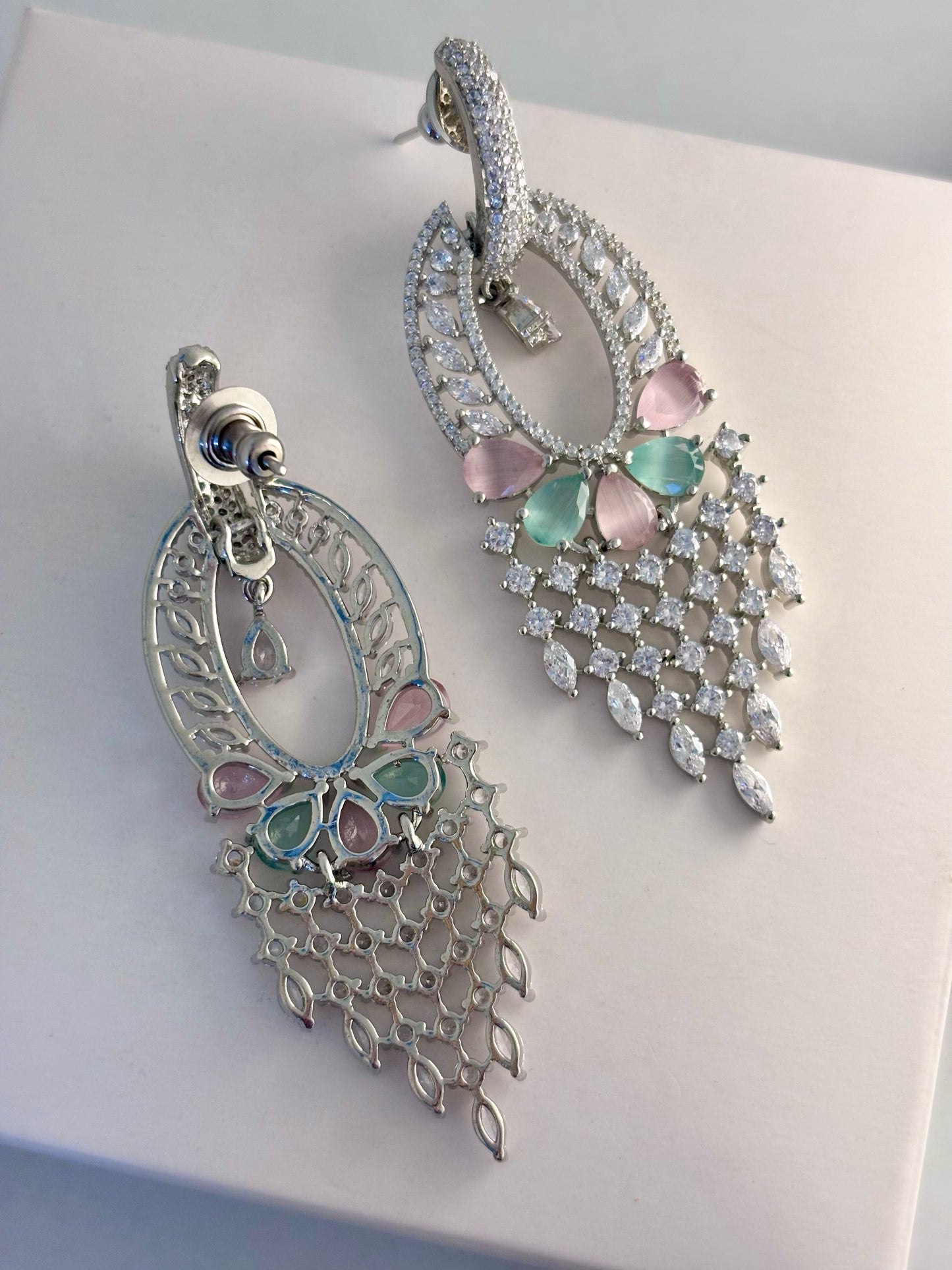 Roselyn AD Cascade Earrings | Wedding & Party Wear