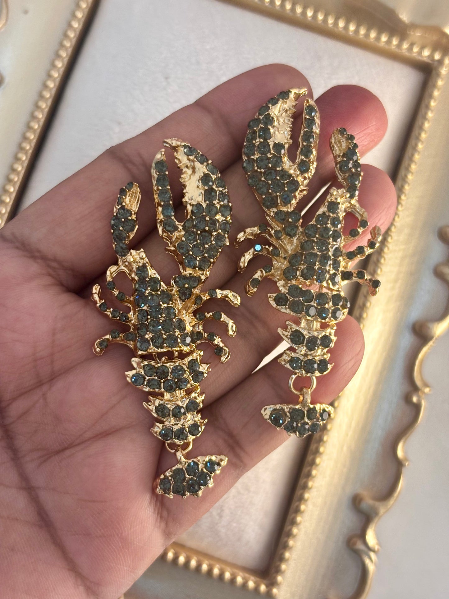 Lobster Bling Statement Earrings