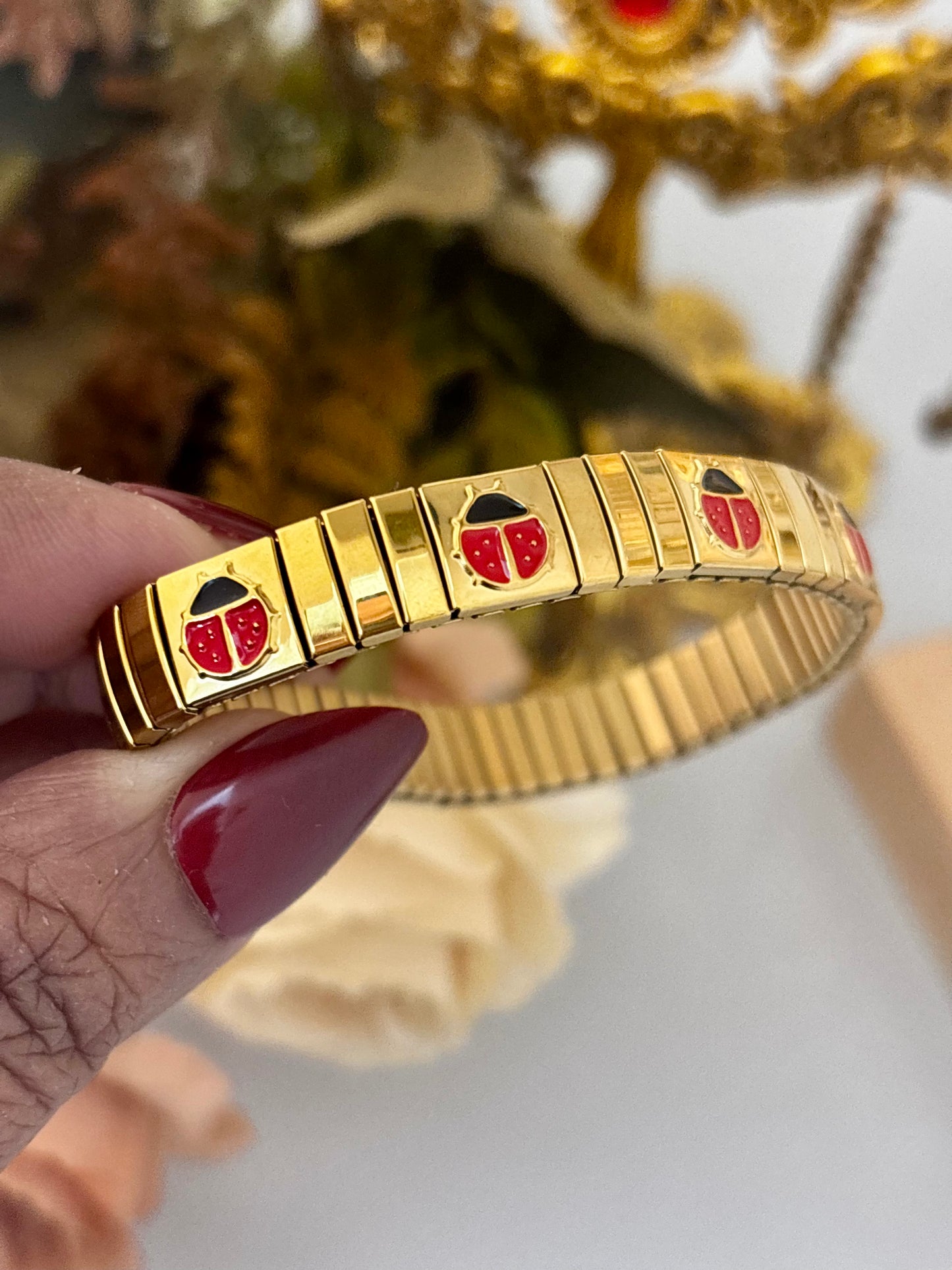 Ladybug Italian Charms Bracelet