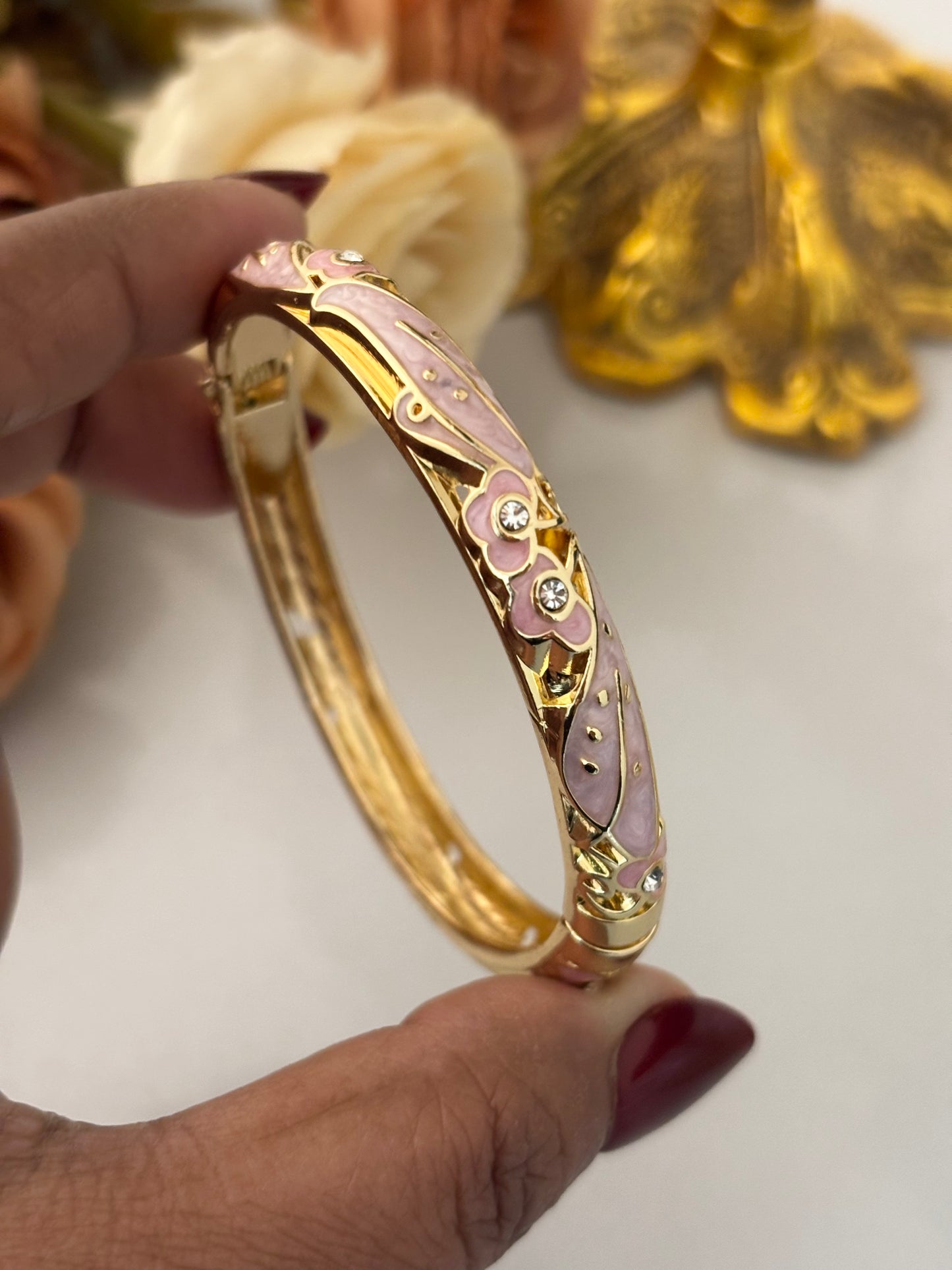 Light Lavender Meenakari Kada Bracelet