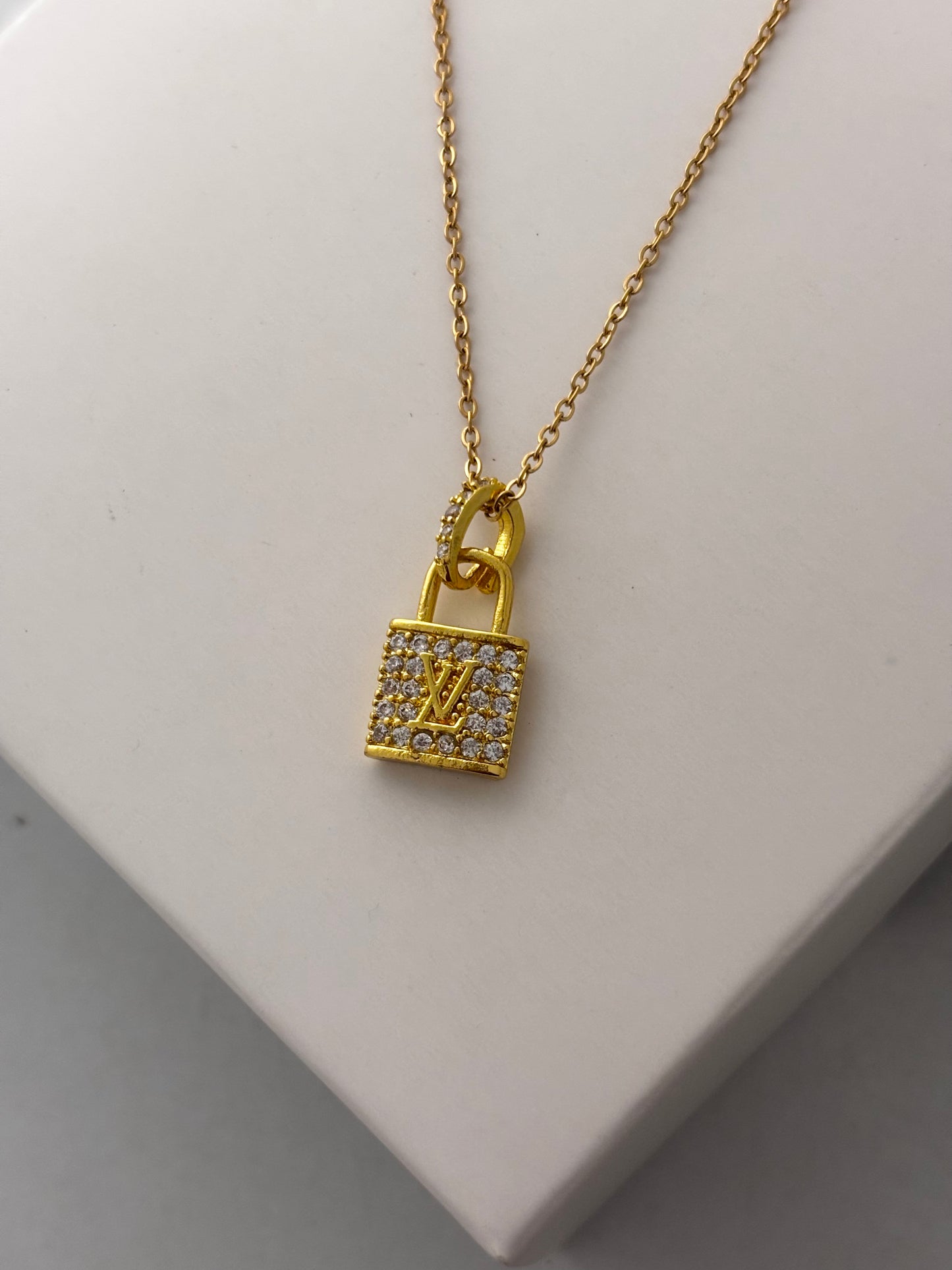 Golden Zircon Locket | Anti Tarnish Gold Plated Brand Inspired