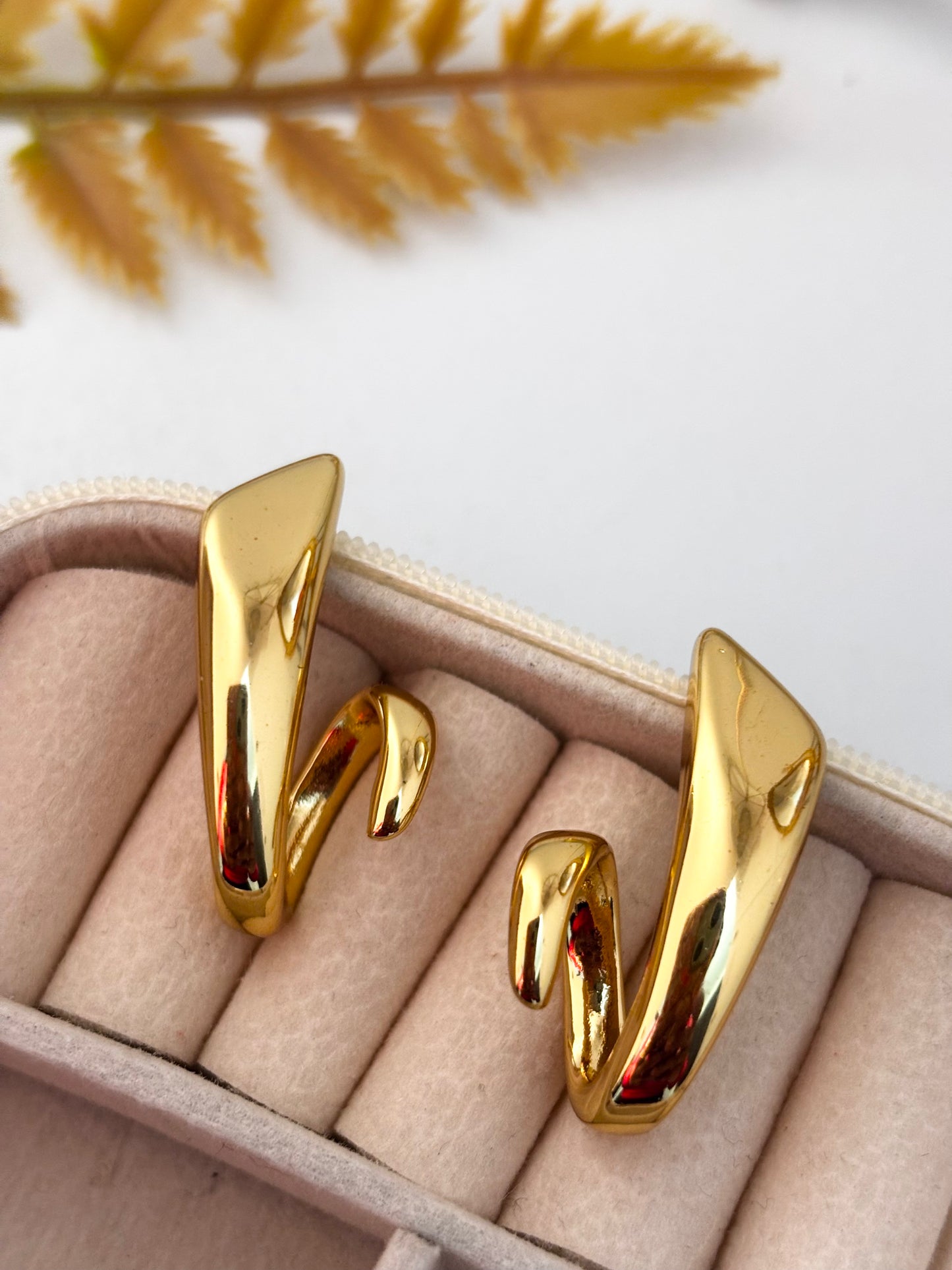 Sculpted Swirl Drop Earrings | Anti Tarnish Gold Plated