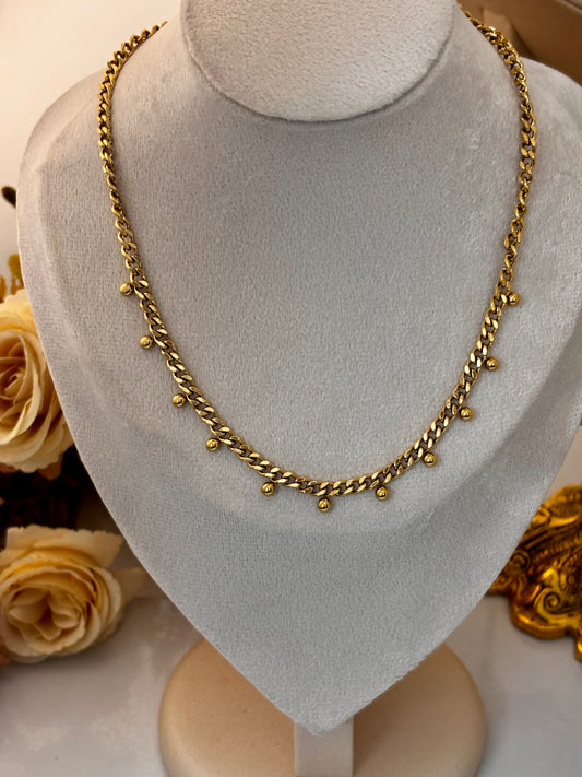 Cuban Gold BeadsNecklace | Anti Tarnish Gold Plated