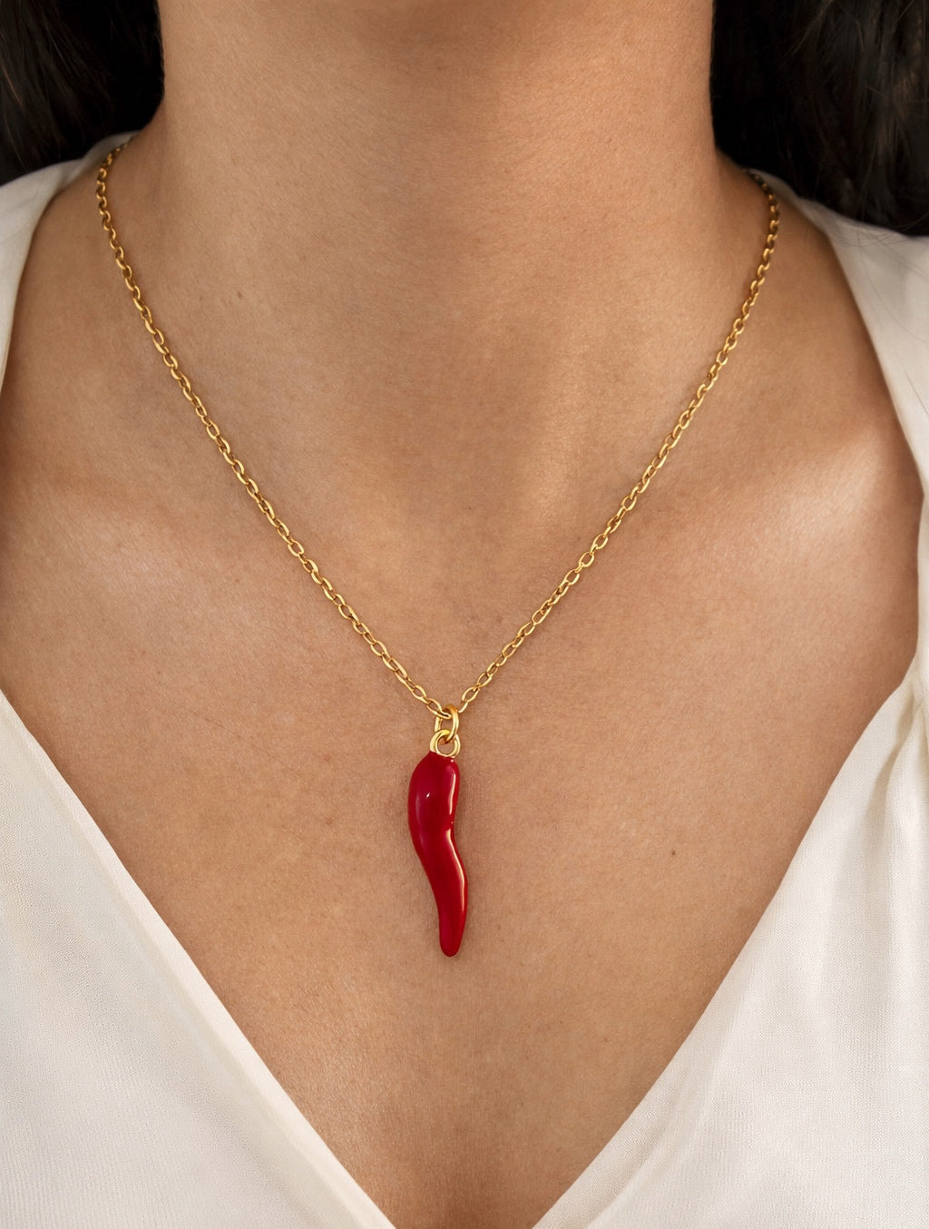 Hot Red Chilly Pendant Necklace | 18kt Gold Plated Non Tarnish